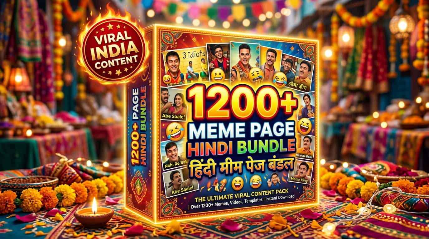 Meme Page Hindi Bundle  (1,200+ Videos)