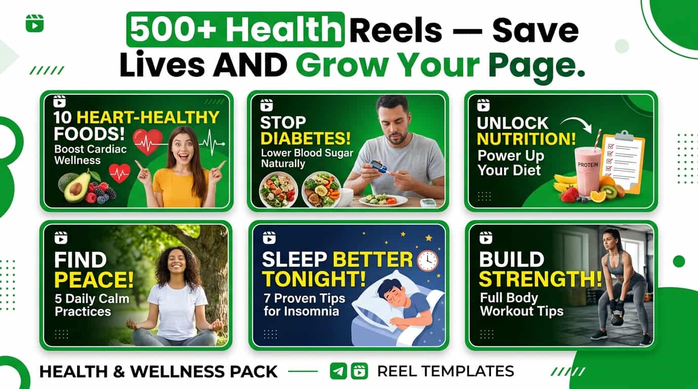 Viral Health Awareness Reels  (1500+ Videos)