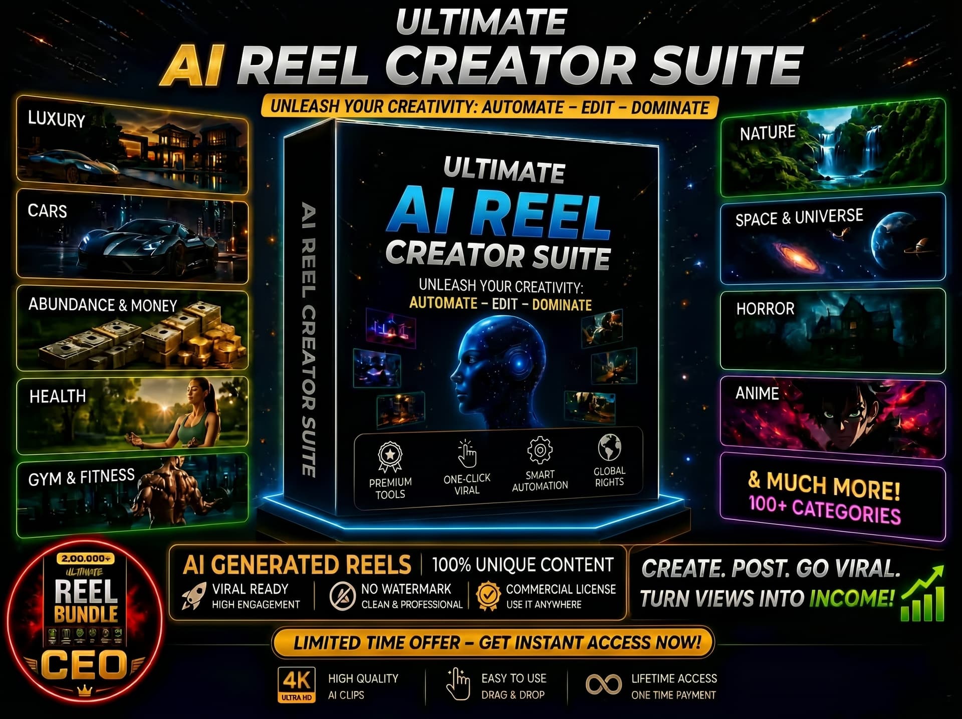All in one viral reels bundle (200k+ videos)