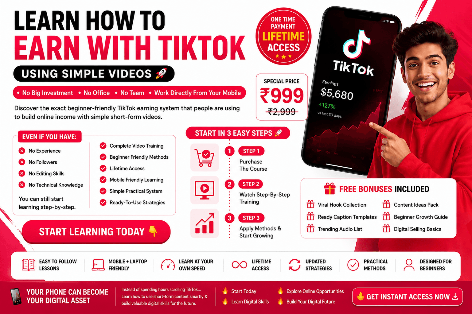 Earn $1,000 Monthly Using Tiktok Videos